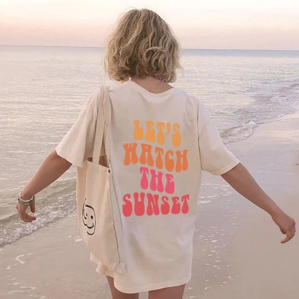 Earth Child🌻🌈 | COMING SOON! 
“LETS WATCH THE SUNSET”🌅 Oversized T-Shirt